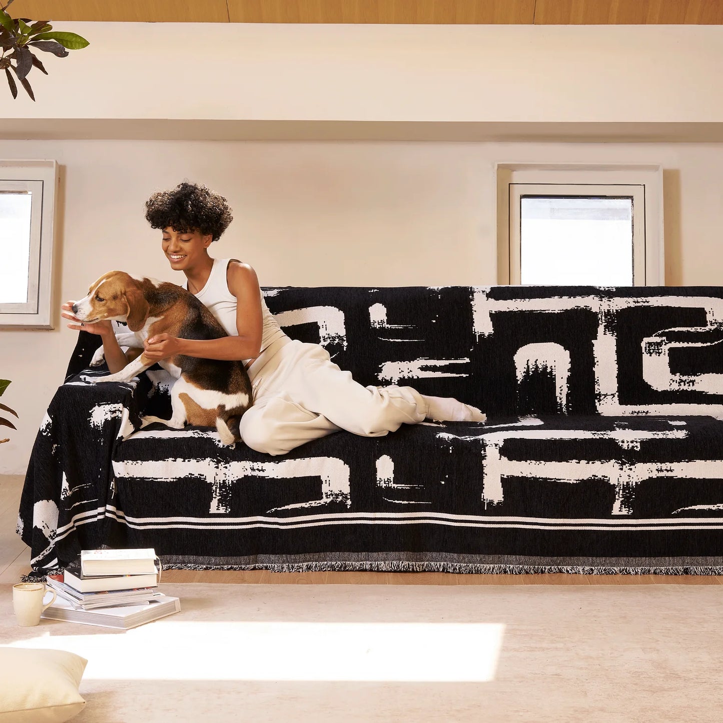 Monochrome Chic Sofa / Couch Cover