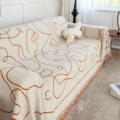 Reversible Curve Pattern Sofa / Couch Cover