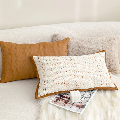 Orange Lumbar Cushion Cover Pillowcase