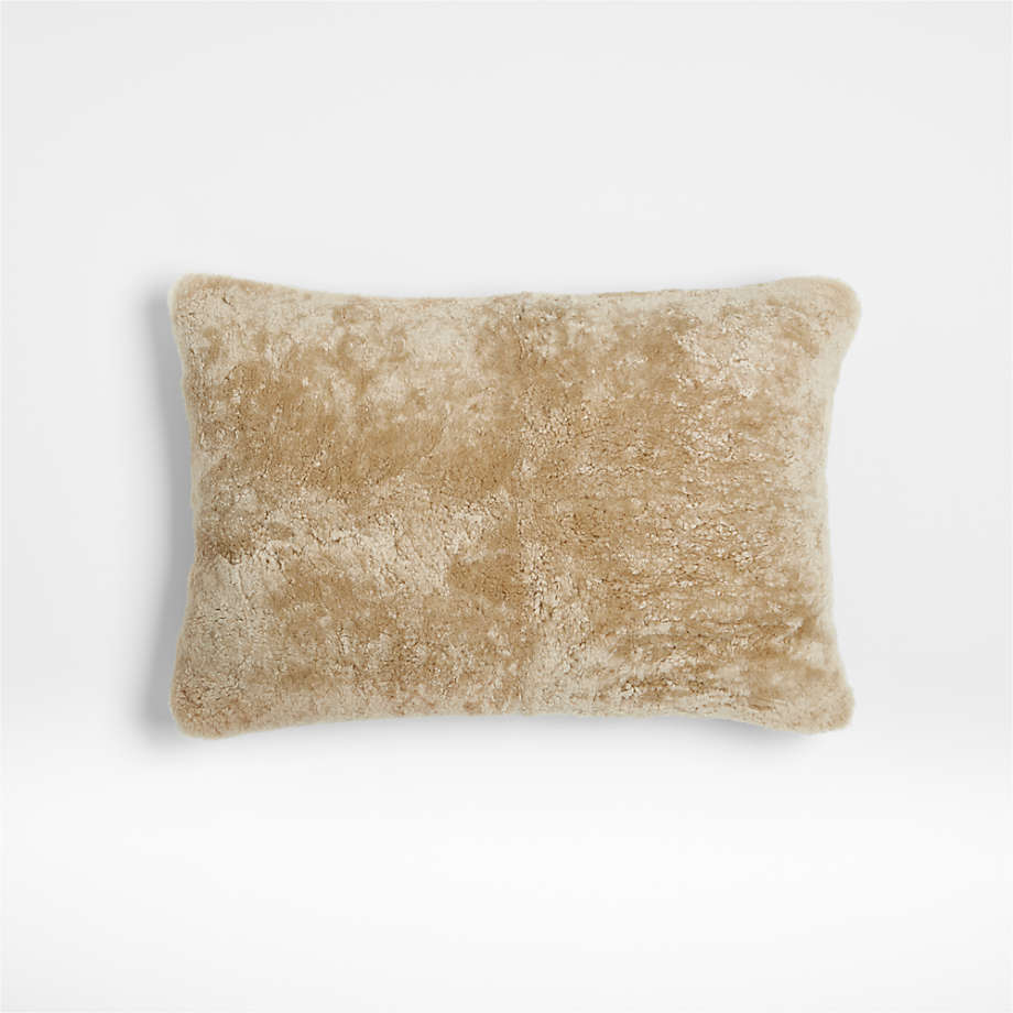 Malmo Shearling 22"x15" Ivory Throw Pillow Cover