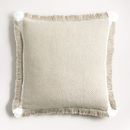 Weekend Arctic Ivory Organic Cotton 23"x23" Throw Pillow Cover