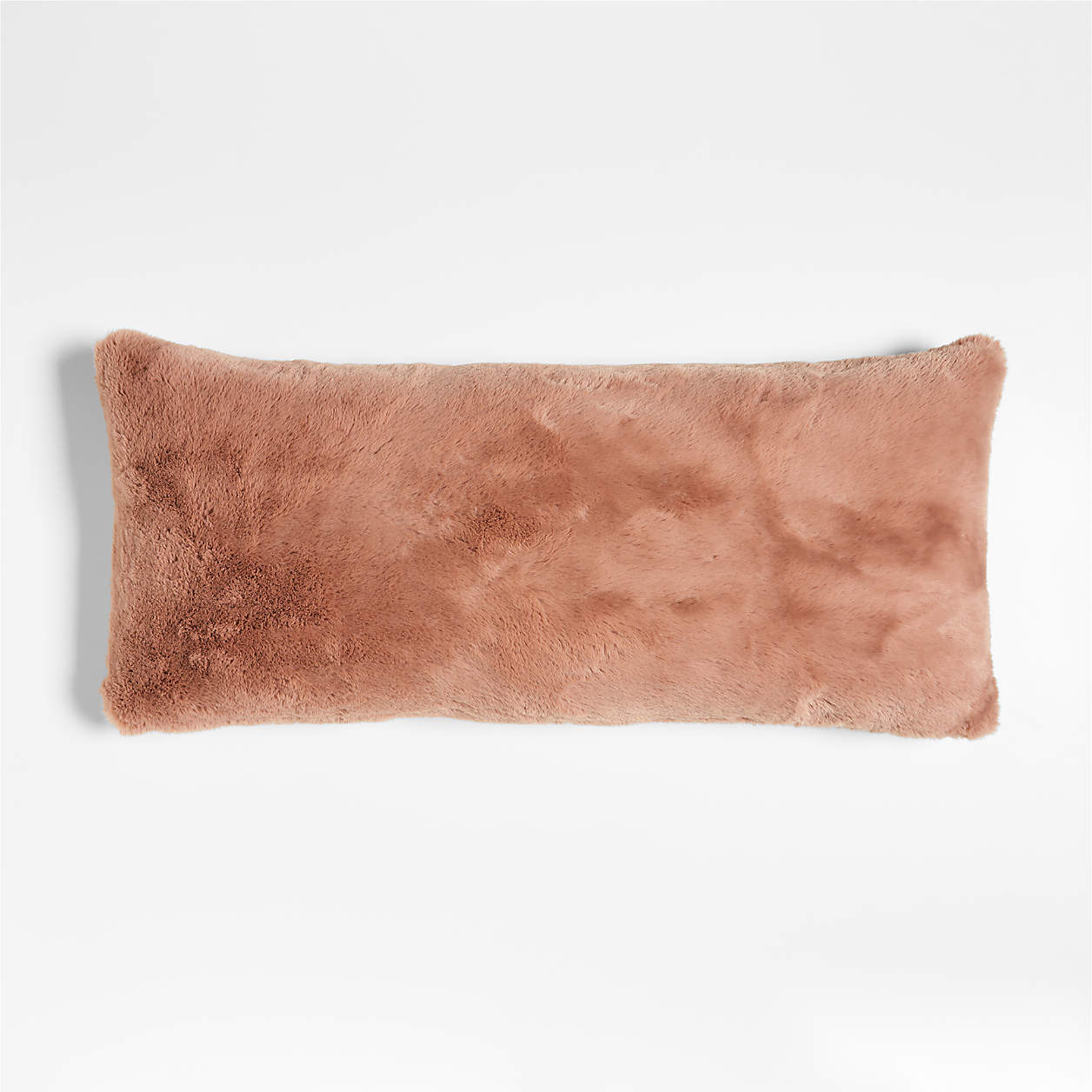 Brulee Brown Faux Fur 23"x23" Throw Pillow Cover