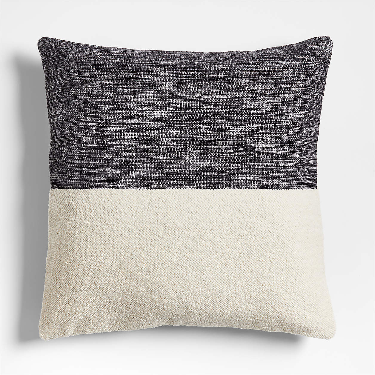 Biella Wool-Cotton Blend Textured 23"x23" Arctic Ivory Throw Pillow Cover