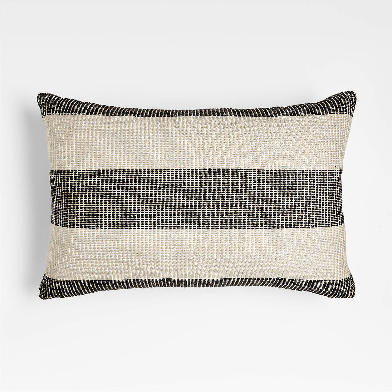 Deep Indigo Blue 24"x16" Soft Textured Stripe Indoor/Outdoor Throw Pillow