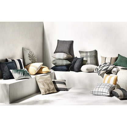 Calm Beige 24"x16" Soft Textured Stripe Indoor/Outdoor Throw Pillow