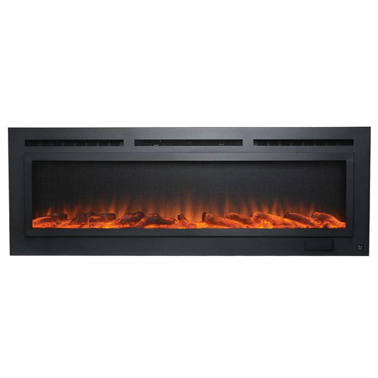 The Sideline Steel Mesh Screen Non Reflective 60 Inch Recessed Electric Fireplace 80047