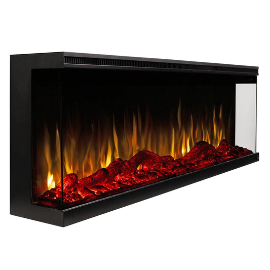 Sideline Infinity 60 Inch 3 Sided Recessed Smart Electric Fireplace 80046