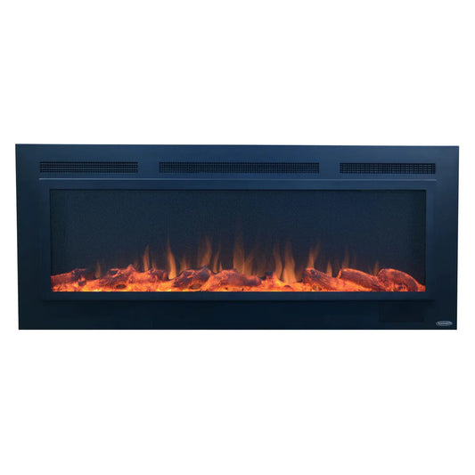The Sideline Steel 50 Inch Mesh Screen Non Reflective Recessed Electric Fireplace 80013