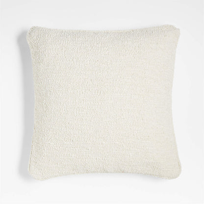 Arctic Ivory Organic Soft Boucle 20"x20" Throw Pillow Cover