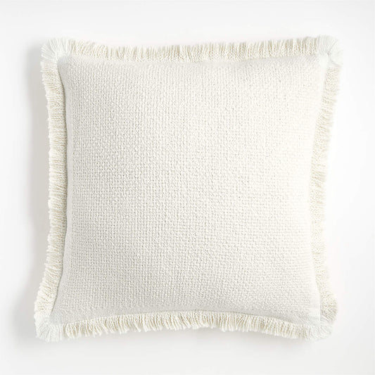 Weekend Arctic Ivory Organic Cotton 23"x23" Throw Pillow Cover