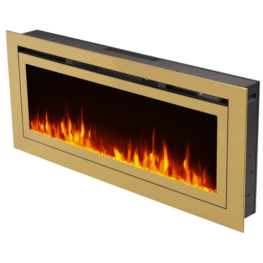 The Sideline Deluxe Gold 50 Inch Recessed Smart Electric Fireplace 86275