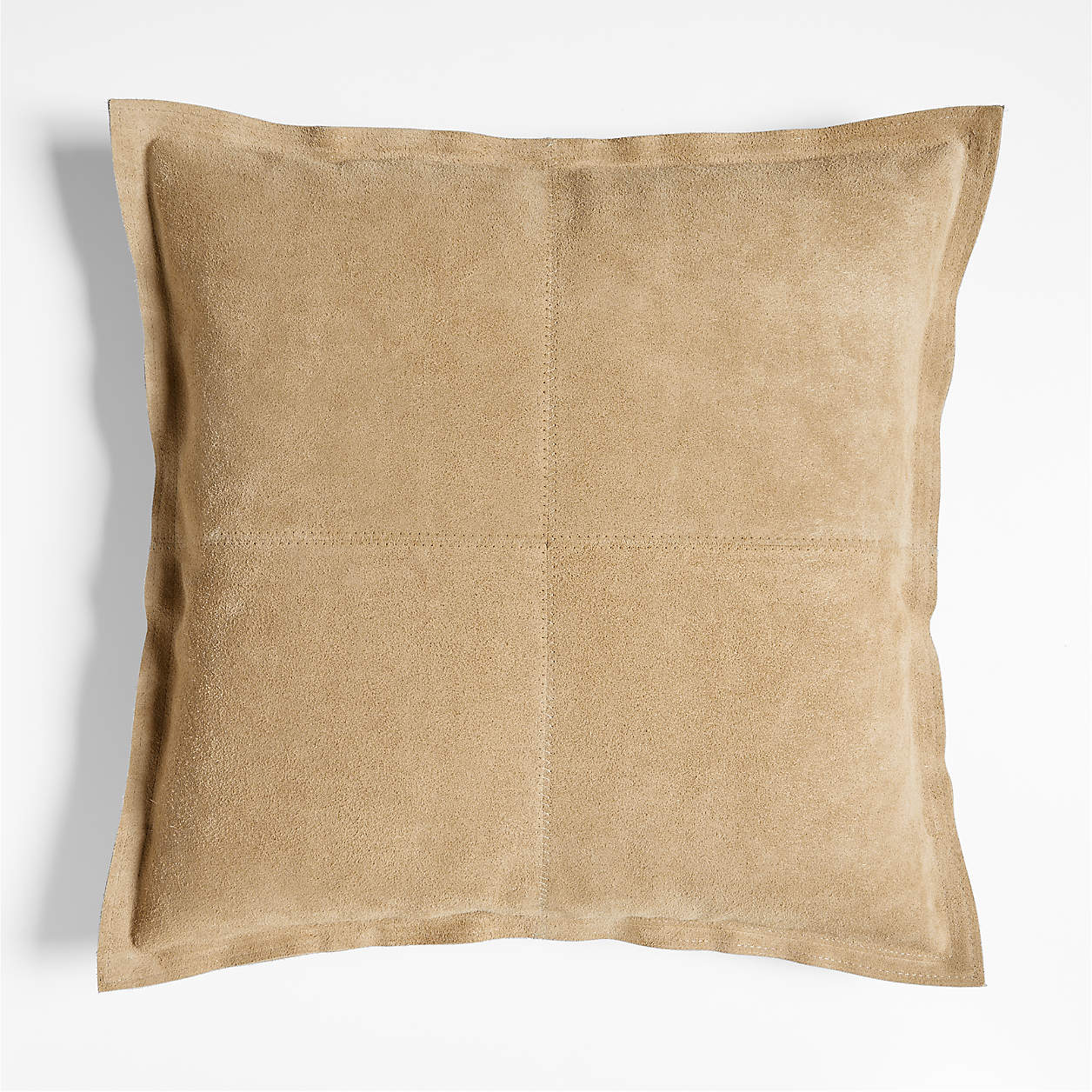 Hyde Pieced Suede 23"x23" Light Grey Throw Pillow Cover
