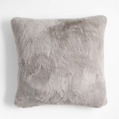 Brulee Brown Faux Fur 23"x23" Throw Pillow Cover