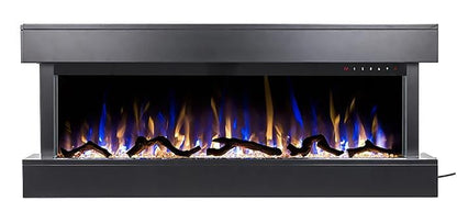 Chesmont Black 50 Inch 80034 Wall Mount 3-Sided Smart Electric Fireplace (Alexa/Google Compatible)