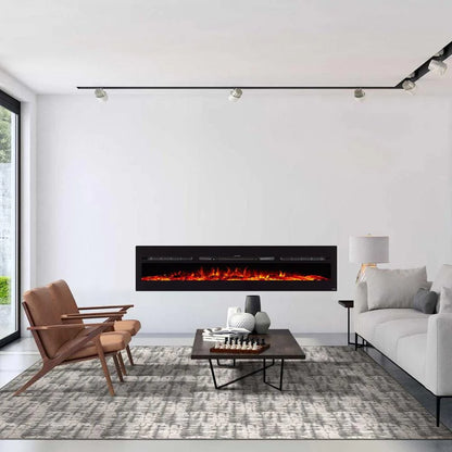 The Sideline 84 Inch Recessed Smart Electric Fireplace 80043