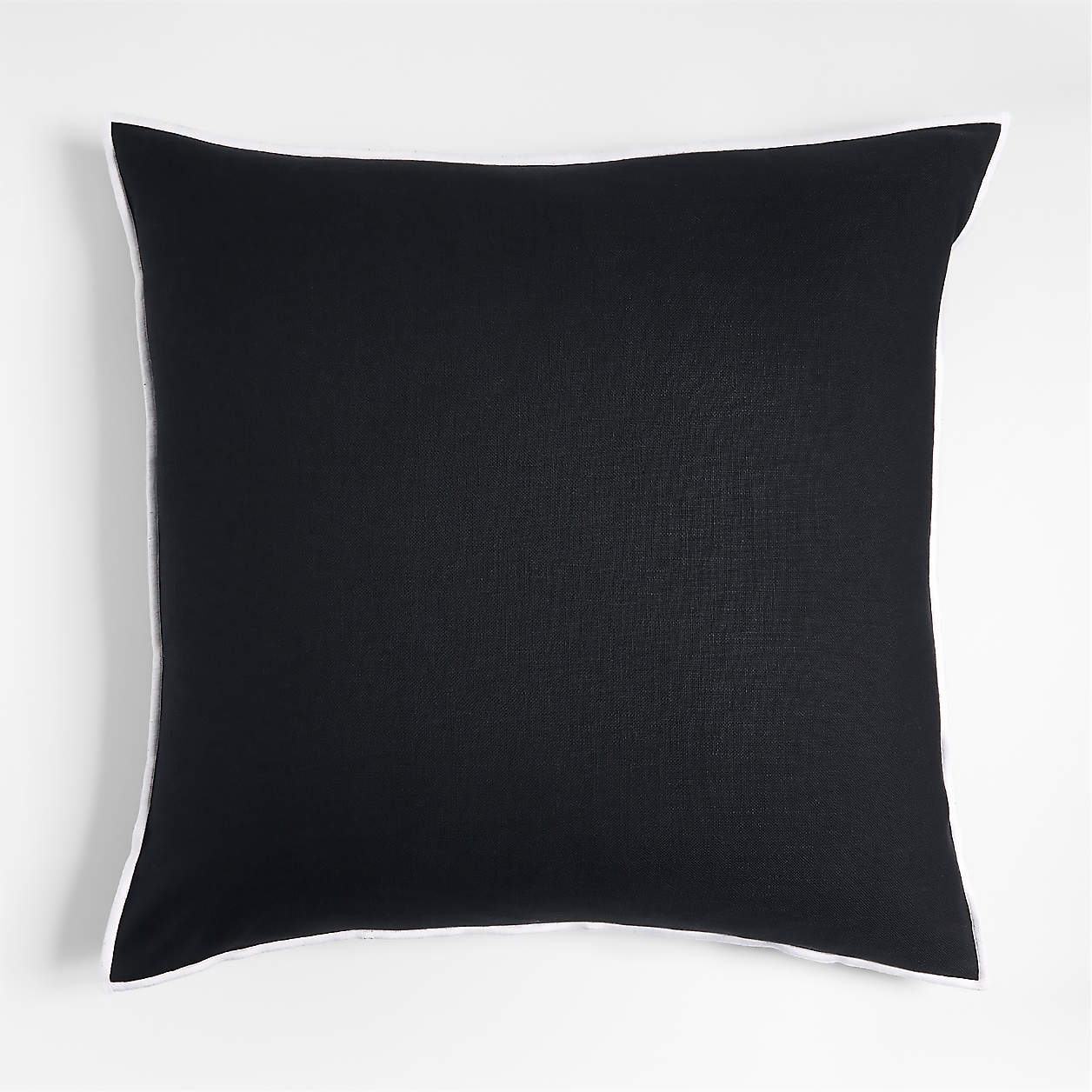 Black 23" Merrow Stitch Organic Cotton Pillow Cover