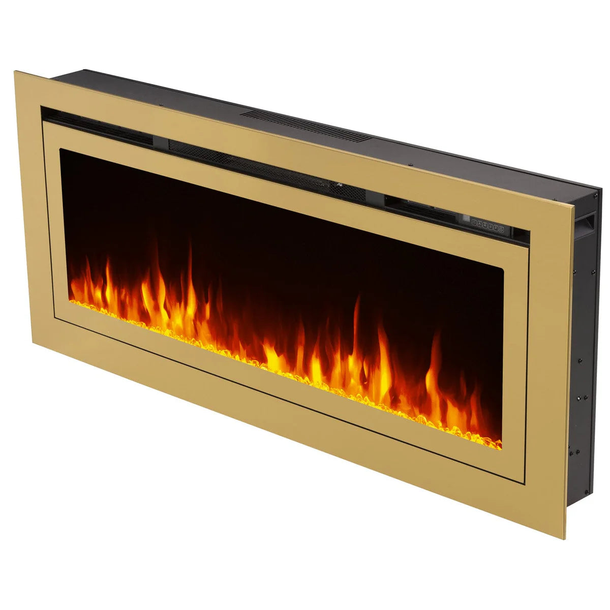 The Sideline Deluxe Gold 60 Inch Recessed Smart Electric Fireplace 86276