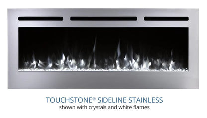 The Sideline Deluxe Stainless Steel 60 Inch Recessed Smart Electric Fireplace 86277