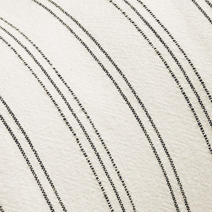 Portofino Cotton Striped Bolster 16"x8" Arctic Ivory Throw Pillow