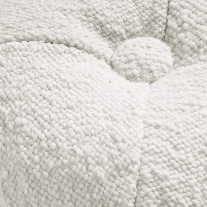 Biella Wool-Cotton Blend Textured Sphere 12"x12" Arctic Ivory Throw Pillow