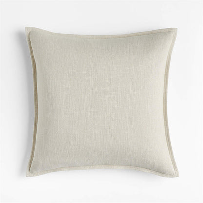 Blue 20"x20" Organic Laundered Linen Throw Pillow Cover