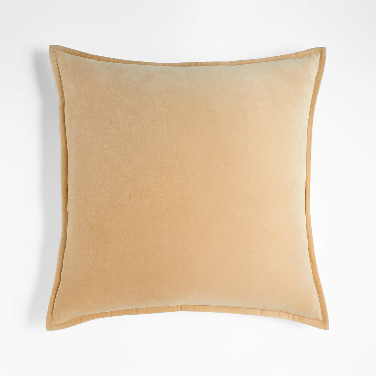 Cream 20" Washed Organic Cotton Velvet Pillow Cover