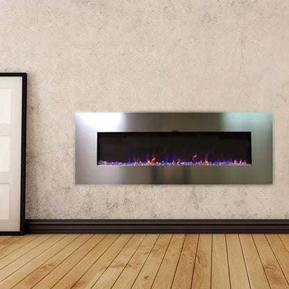 AudioFlare Stainless 50 Inch Recessed Electric Fireplace 80024