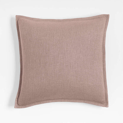 Pewter 20"x20" Laundered Linen Throw Pillow Cover