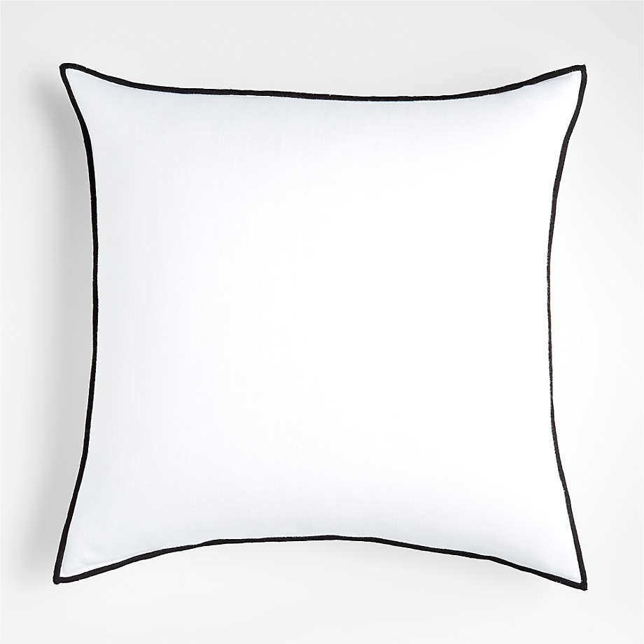 White 23"x23" Merrow Stitch Organic Cotton Throw Pillow Cover