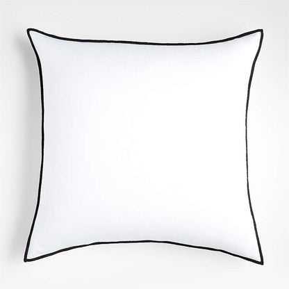 White 23"x23" Merrow Stitch Organic Cotton Throw Pillow Cover