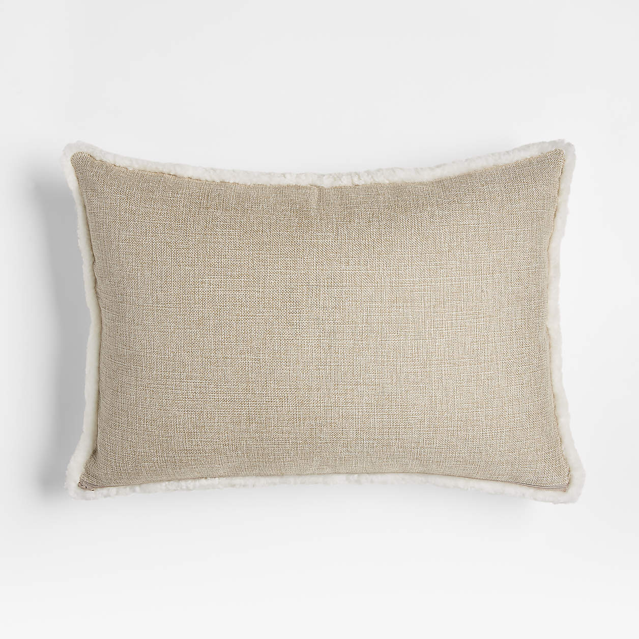 Malmo Shearling 22"x15" Ivory Throw Pillow Cover