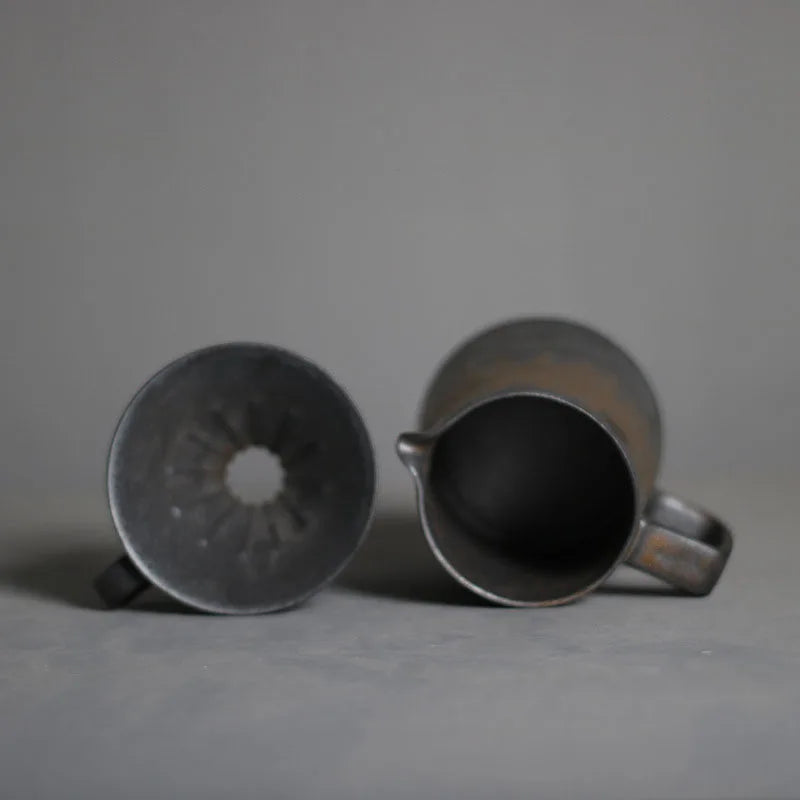 Ceramic Hand Punch Coffee Pot Set