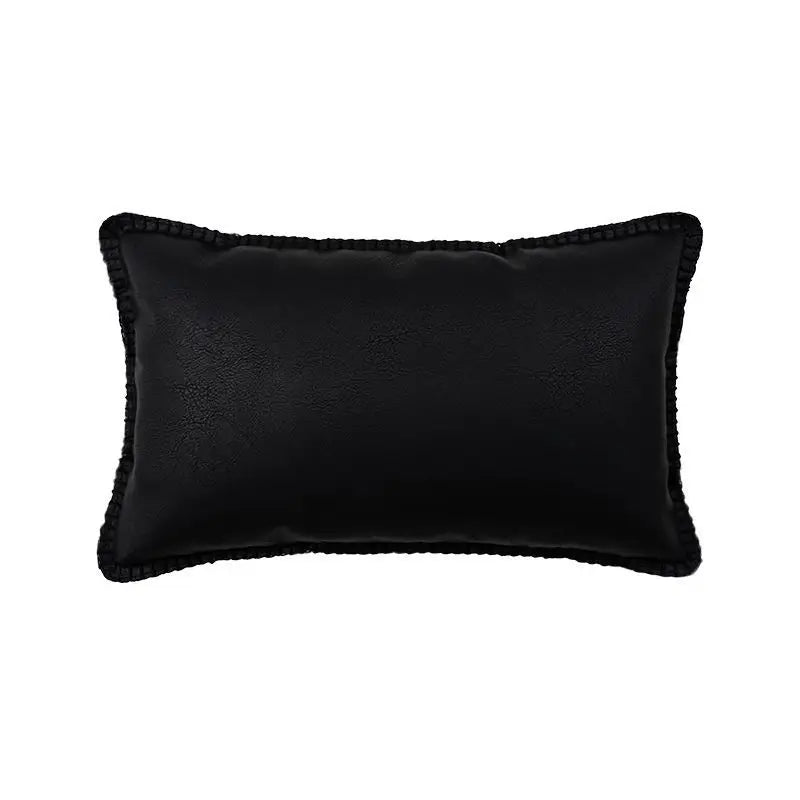 Retro Elegance Leather Accent Pillowcase