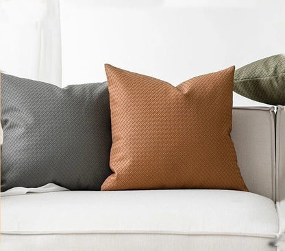 Woven Texture Leather Sofa Pillowcase