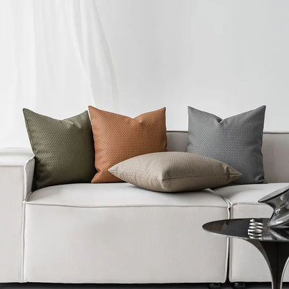 Woven Texture Leather Sofa Pillowcase