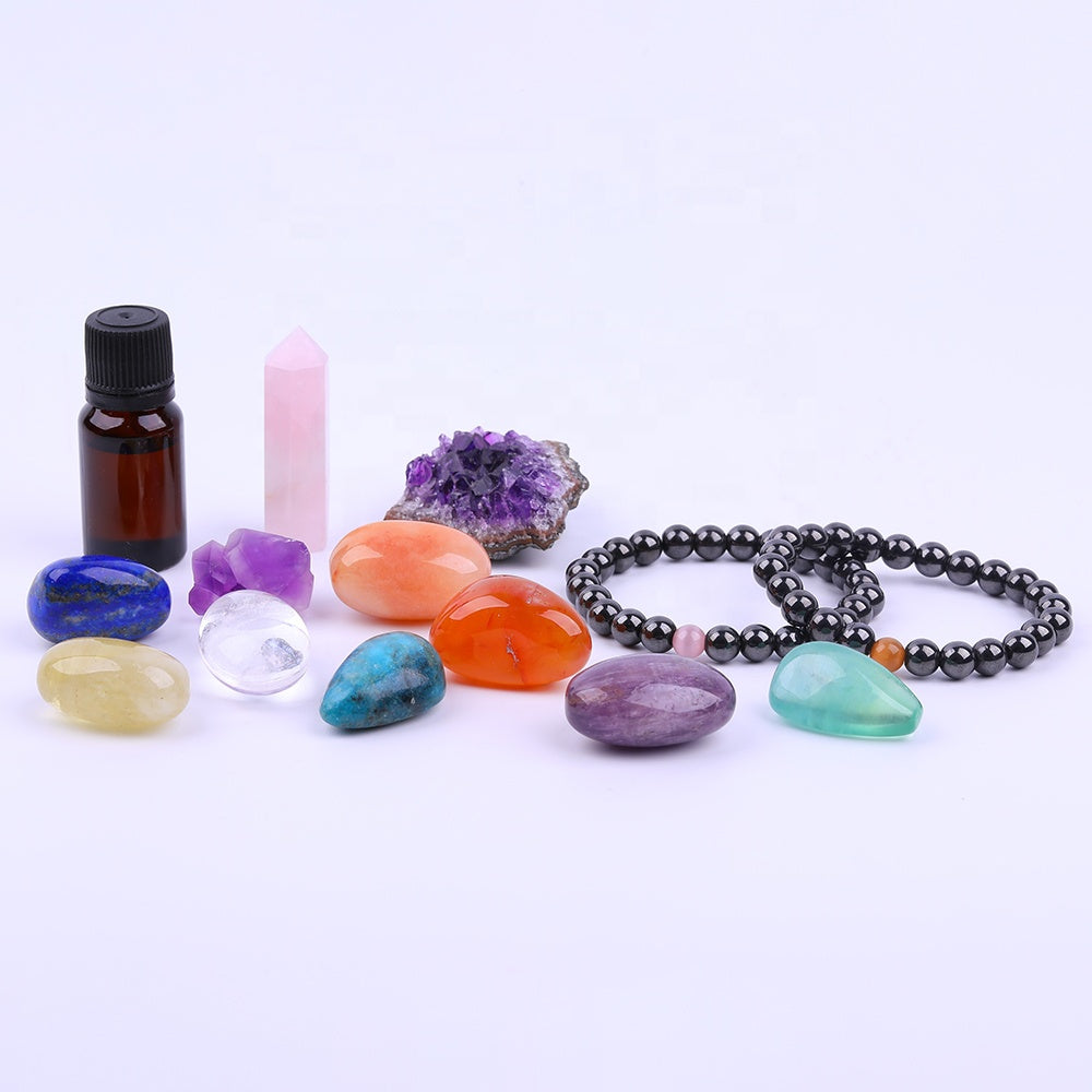 Crystal Meditation gift Set of 7 Chakra Stone